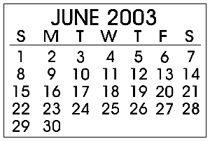 June 2003 Events June 2003 Events