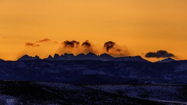 Orange winter sky. Photo by Dave Bell.