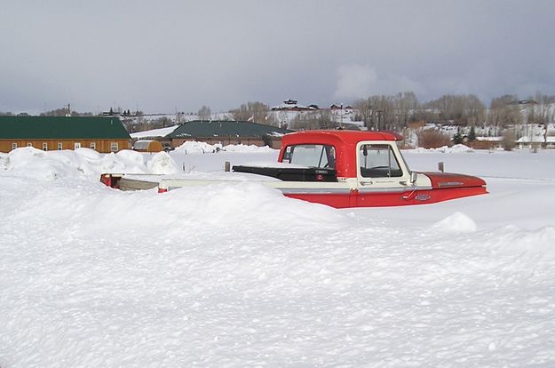 Buried Truck. Photo by Pinedale Online.