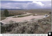 CCC Pond Parking Lot. Photo by Sublette County Rec Board.