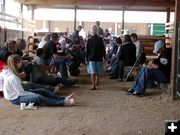 Eating in Livestock Shed. Photo by Pinedale Online.