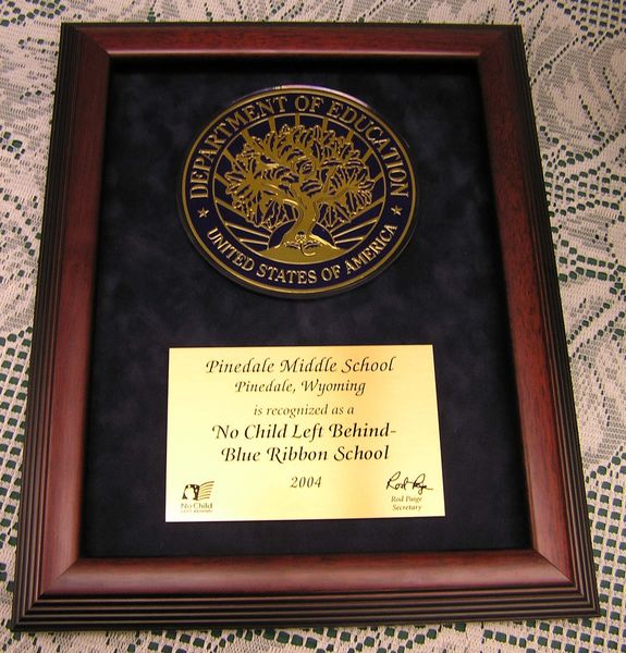 Award plaque. Photo by Pinedale Online.