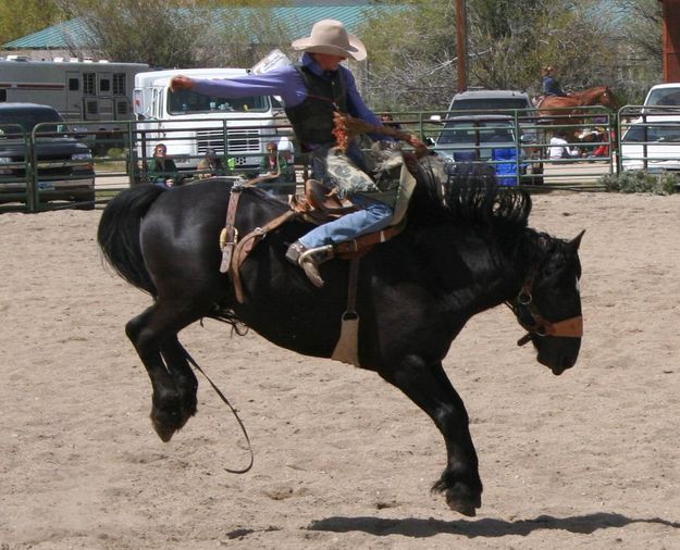 Saddle Bronc Ride. Photo by Pinedale Online.