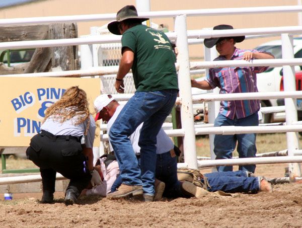 Jake Larson down. Photo by Pinedale Online.