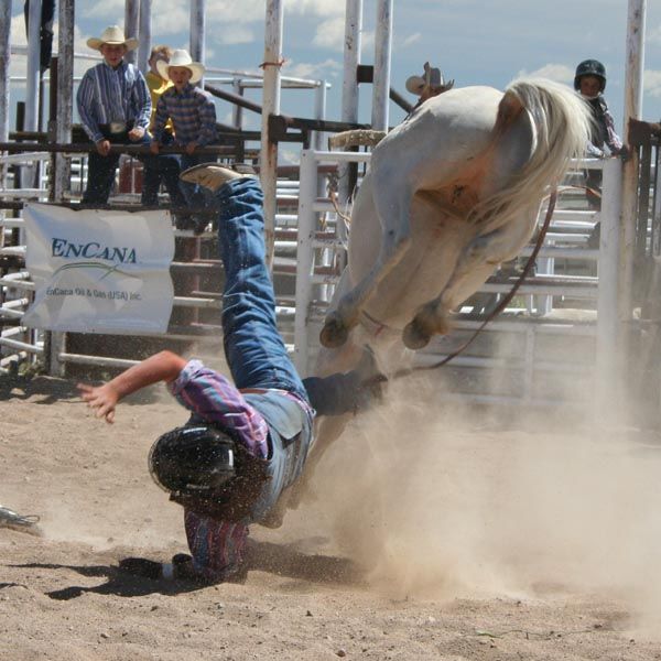 Taking a fall. Photo by Pinedale Online.