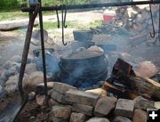 Dutch oven cooking. Photo by Bridger Wilderness Outfitters.