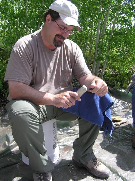 Flint Knapping. Photo by Dawn Ballou, Pinedale Online.