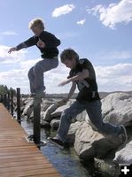 Enjoying the dock. Photo by Dawn Ballou, Pinedale Online.