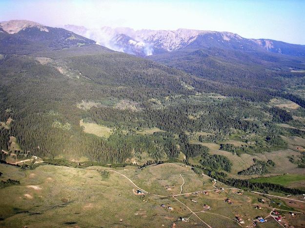 Fire near rural homes. Photo by U.S. Forest Service.