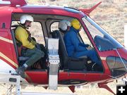 Helicopter takes off. Photo by USFS.