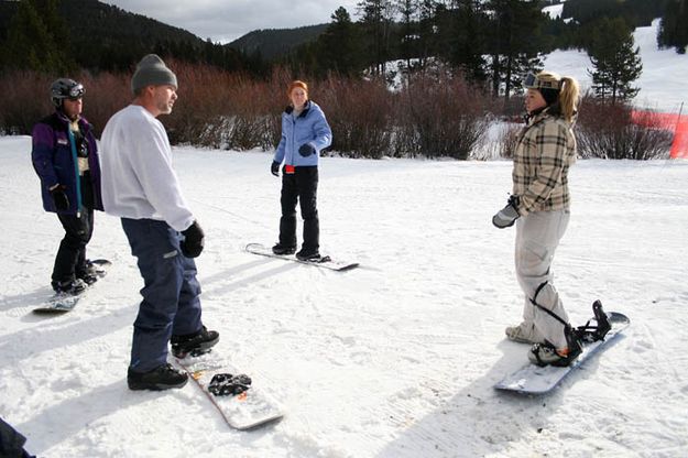 Snowboard Lessons. Photo by Pam McCulloch, Pinedale Online.