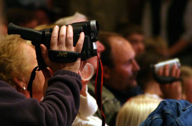 Filming the Show. Photo by Pam McCulloch, Pinedale Online.