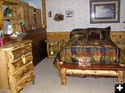 Log Bedroom Set. Photo by Dawn Ballou, Pinedale Online.