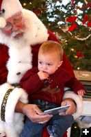 Walker Boyd and Santa. Photo by Pam McCulloch, Pinedale Online.