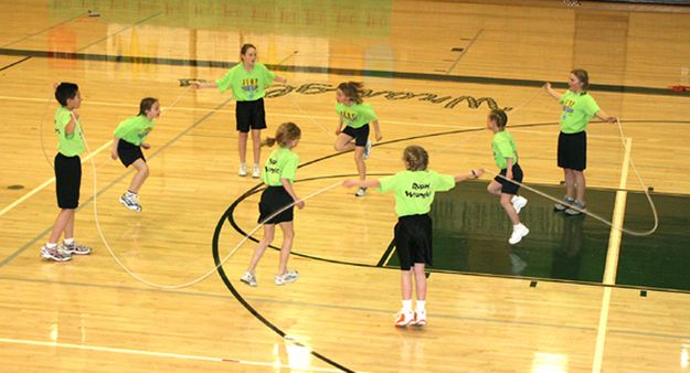 Group Jump. Photo by Pam McCulloch, Pinedale Online.