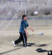 After a goal. Photo by Dawn Ballou, Pinedale Online.