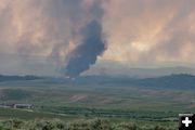 Flames near ranch and home. Photo by Dawn Ballou, Pinedale Online.