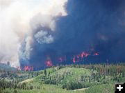 Horse Creek Fire Flames. Photo by Allene Dana.