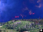 Wall of flame and smoke. Photo by Heather Kavran.