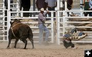 Sunny Munns hard fall. Photo by Dawn Ballou, Pinedale Online.