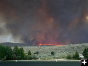 Wall of flames. Photo by Jesse Lake, Lakeside Lodge.