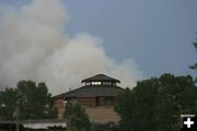 Museum and smoke. Photo by Dawn Ballou, Pinedale Online.