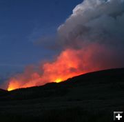 Salt Lick fire at night. Photo by Pam McCulloch, Pinedale Online.