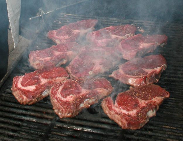 Last look at those steaks. Photo by Dawn Ballou, Pinedale Online.