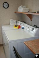 Small laundry room. Photo by Dawn Ballou, Pinedale Online.