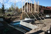 New library construction. Photo by Dawn Ballou, Pinedale Online.