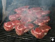 Last look at those steaks. Photo by Dawn Ballou, Pinedale Online.