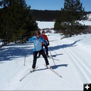 Climbing Moose Ridge. Photo by Bob Barrett,  Pinedale Ski Education Foundation.