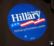 Hillary Sticker. Photo by Dawn Ballou, Pinedale Online.