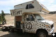 Discarded Hippy Van . Photo by Dawn Ballou, Pinedale Online.