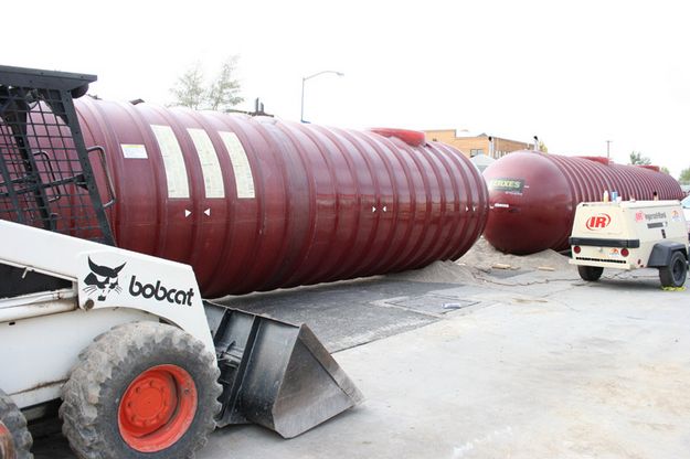 Waiting tanks. Photo by Dawn Ballou, Pinedale Online.