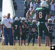 Calling the next play. Photo by Clint Gilchrist, Pinedale Online.