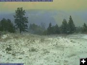 Snow at White Pine. Photo by White Pine Ski Area top webcam.