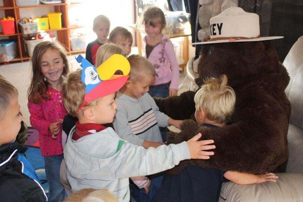 Kids and Smokey Bear. Photo by US Forest Service.