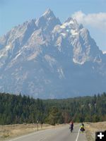 Dwarfed by the Tetons. Photo by Vogel Family.