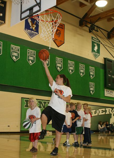 Lay Up - Brooke Butner. Photo by Pam McCulloch, Pinedale Online.