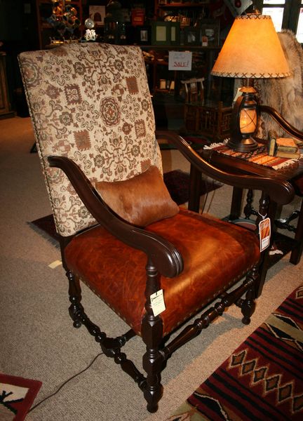 Leather & Wood Chair. Photo by Dawn Ballou, Pinedale Online.