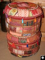 Antique Sari Ottoman. Photo by Dawn Ballou, Pinedale Online.