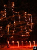 Candy Cane Lights. Photo by Dawn Ballou, Pinedale Online.