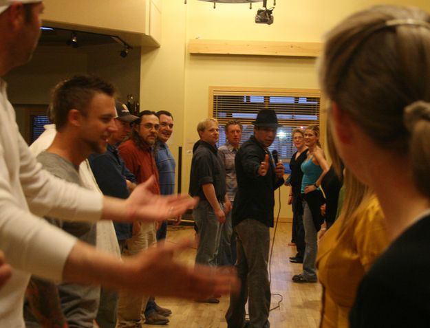 Preparing the Couples. Photo by Pam McCulloch, Pinedale Online.