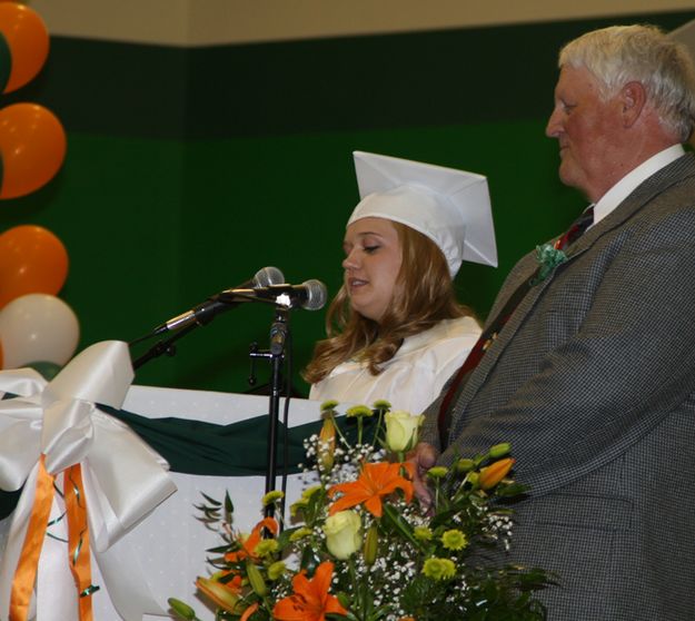 Marquessa Brown & Principal Kennedy. Photo by Pam McCulloch, Pinedale Online.