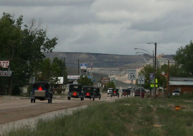 Driving thru LaBarge. Photo by Dawn Ballou, Pinedale Online.