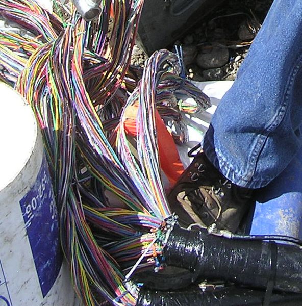 400 pair cable. Photo by Bob Rule, KPIN 101.1 FM.