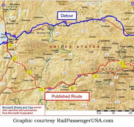 California Zephyr detour. Photo by Rail Passenger USA.