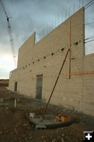Cement brick wall. Photo by Dawn Ballou, Pinedale Online.