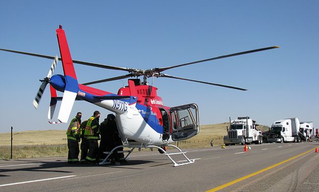 Helicopter. Photo by Ross Doman, Wyoming Department of Transportation.